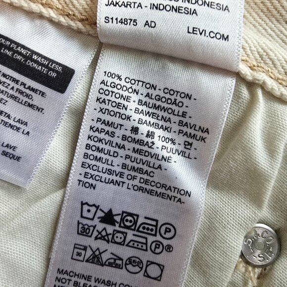 Levi’s 501 High Rise Straight Jeans Button Fly Womens 27 Beige NWT - Picture 7 of 7